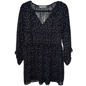 Zara Sheer Floral Bishop Sleeve Dress Size Small